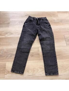 Refuge Denim 80's Mom Jeans Black Women's 0 Straight Leg
